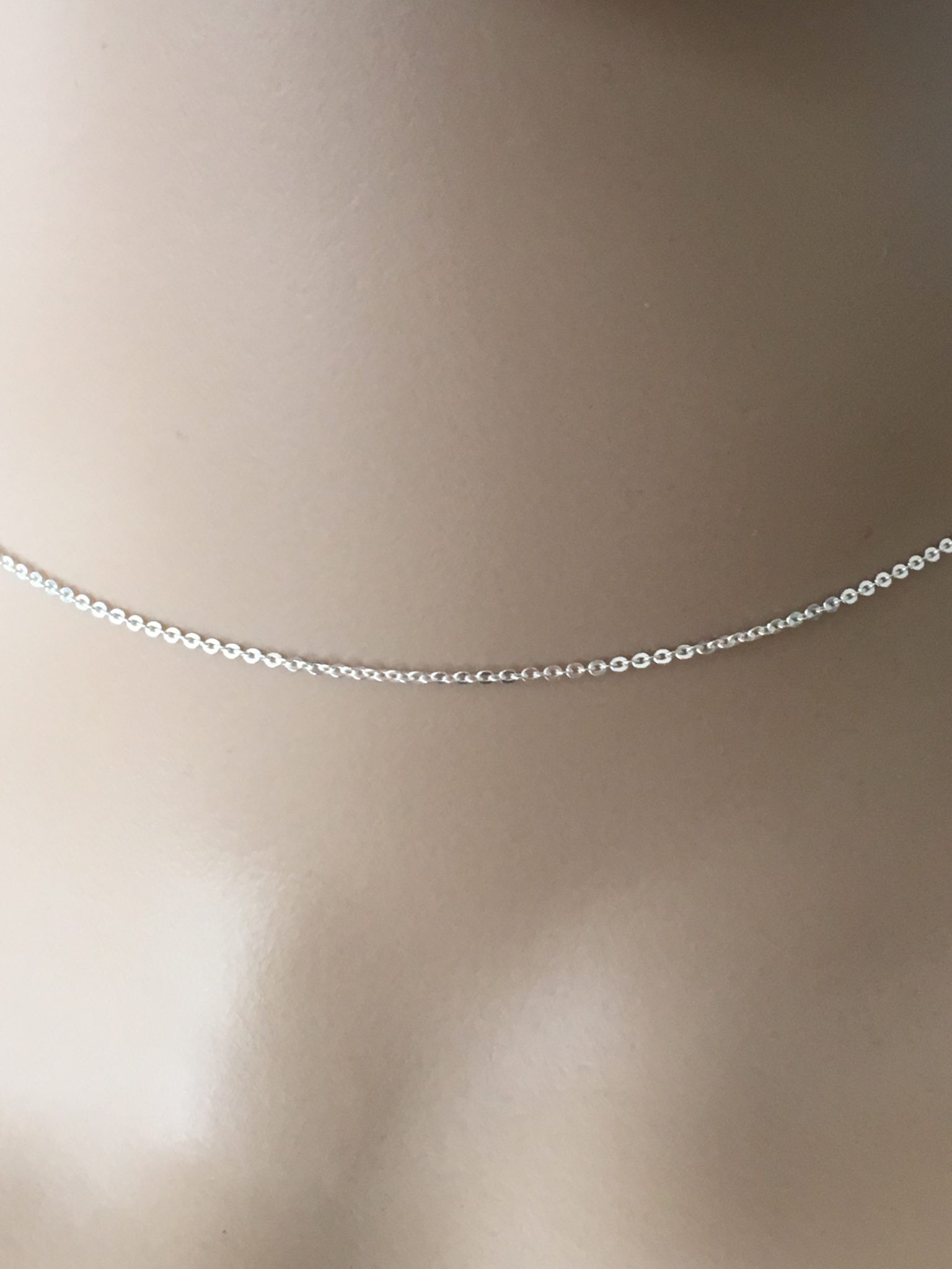 Chaîne en argent massif maille forçat 1 mm Thanina & Bijoux