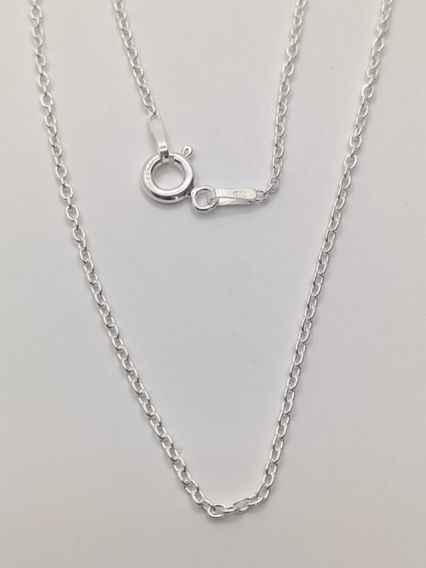 Chaîne en argent massif maille forçat largeur 1,9 sur 1,6mm, longueur 40-45-50-55-60 cm