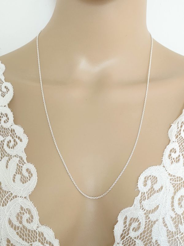 Chaîne en argent massif maille forçat largeur 1,9 sur 1,6mm, longueur 40-45-50-55-60 cm
