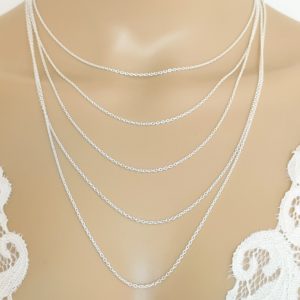 Chaîne en argent massif maille forçat largeur 1,9 sur 1,6mm, longueur 40-45-50-55-60 cm