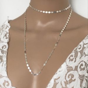 long collier sautoir en argent massif gommettes thanina bijoux