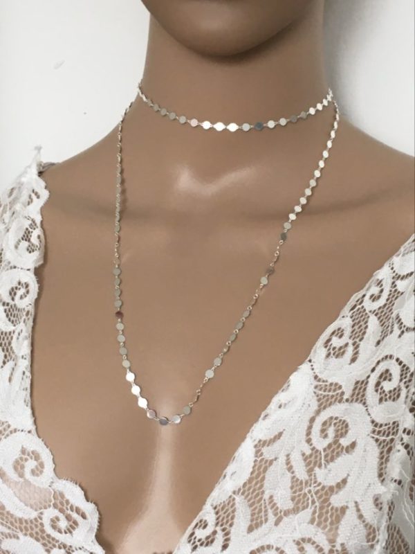 long collier sautoir en argent massif gommettes thanina bijoux