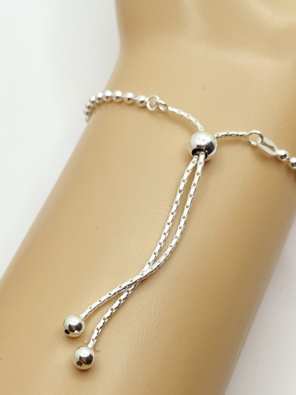 Bracelet femme en argent massif noeud coulissant