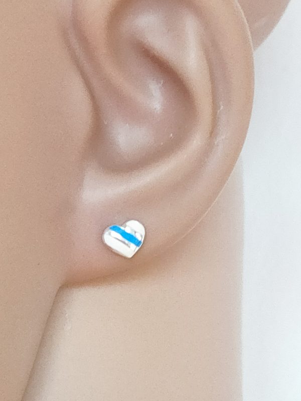 Boucles d'oreilles fille argent massif coeur