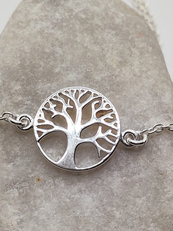 collier femme en argent massif avec médaillon arbre de vie