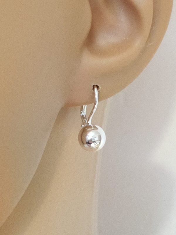 boucles d'oreilles dormeuse en argent massif boules 10mm
