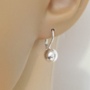 Boucles d'oreilles pendantes en argent massif 8mm
