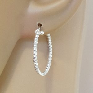 Anneaux en argent massif 2cm de diamètre billes