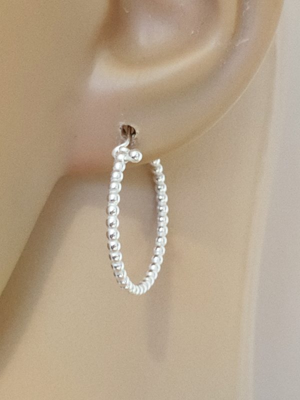 Anneaux en argent massif 2cm de diamètre billes