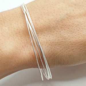 Jonc femme en argent massif cinq taille 65mm