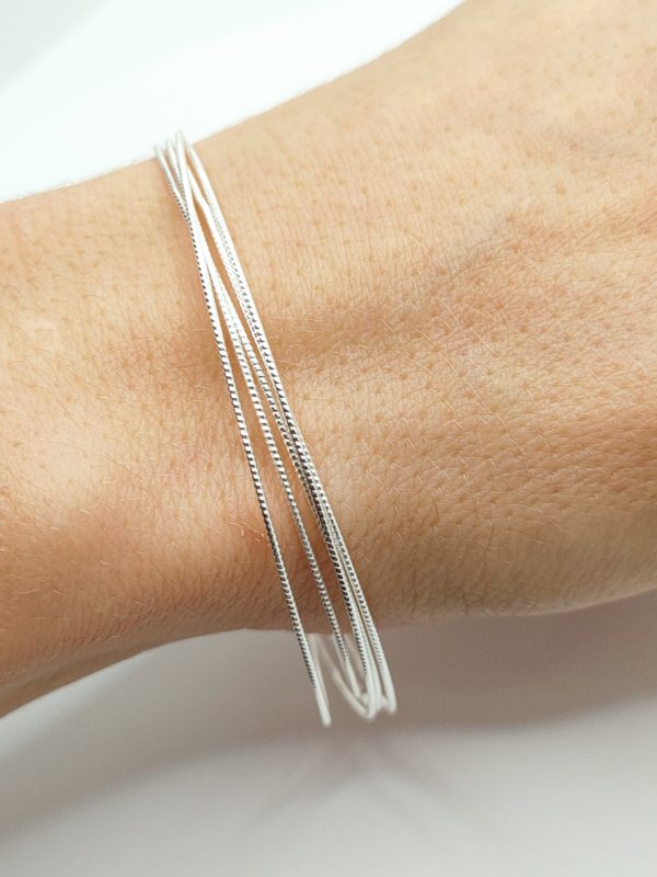 Jonc femme en argent massif cinq taille 65mm