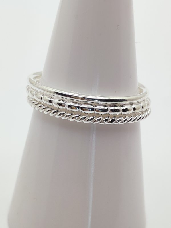 Large bague de 4 mm avec plusieurs anneaux de motifs différents