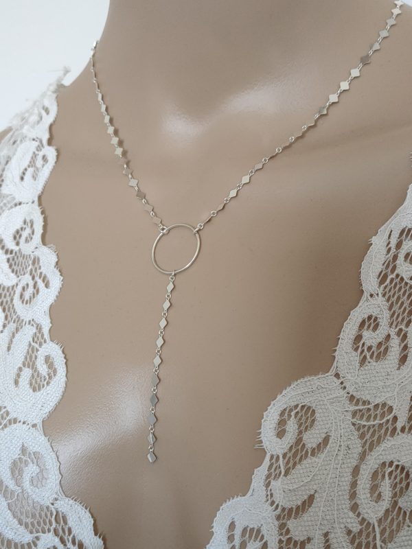 Jolie collier femme en argent 925 millième avec losange