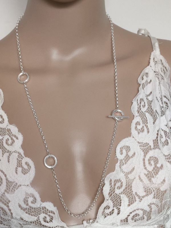 Long collier femme en argent massif sautoir thanina bijoux