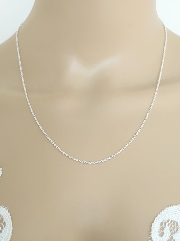 Chaîne en argent massif maille forçat largeur 1,9 sur 1,6mm, longueur 40-45-50-55-60 cm