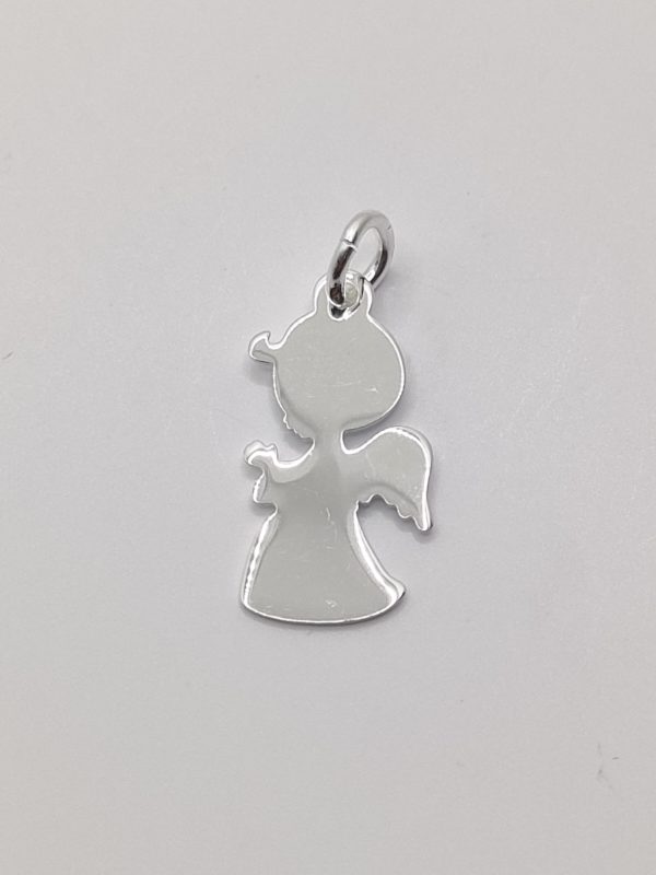 Bijou religieux Pendentif ange garçon ou fille en argent massif 925 millième taille 17mm de haut, et la largeur 9mm