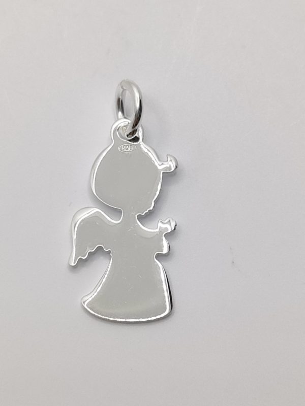 Bijou religieux Pendentif ange garçon ou fille en argent massif 925 millième taille 17mm de haut, et la largeur 9mm