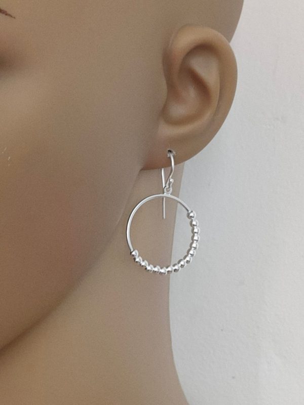 Bijoux boucles d'oreilles argent massif billes