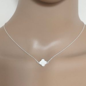 Collier femme en argent massif trèfle