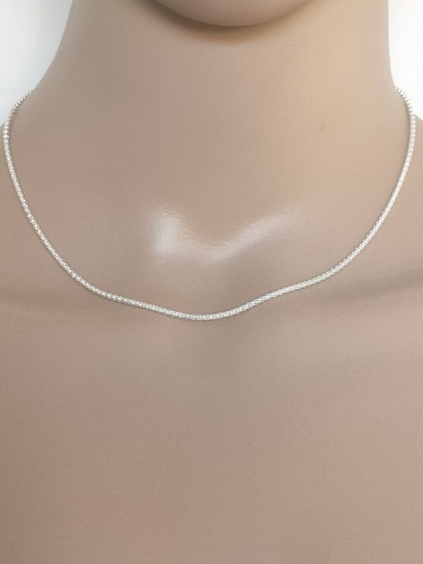 collier féminin en argent maille popcorn