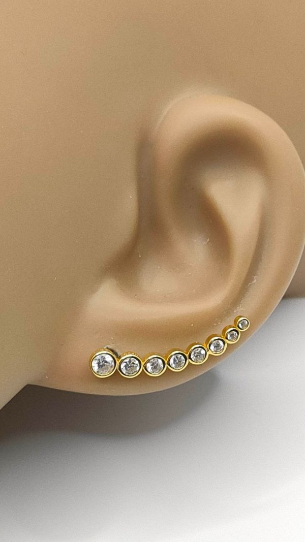 Boucles d'oreilles grimpantes plaqué or