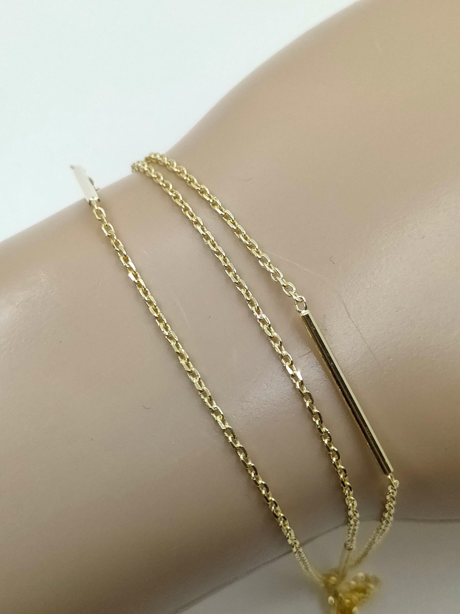 Bracelet Or Femme Avec Chaîne Et Bague Reliée - Plaqué Or, Acier Inoxydable, Bijou élégant Pour Tous Les Jours
